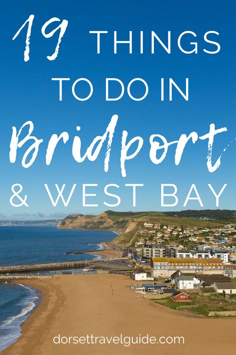 All the best things to do in Bridport, west Bay, and the surrounding area - written by a local who was born and raised just down the road! Beaches, boutique shops, countryside walks, and fab museums... there's plenty to keep you busy in this historic town | #dorset #bridport #england #uktravel South West Coast Path, Dorset England, Holiday 2024, West Bay, Beach Cafe, Jurassic Coast, Uk Holidays, Visiting England, Seaside Village