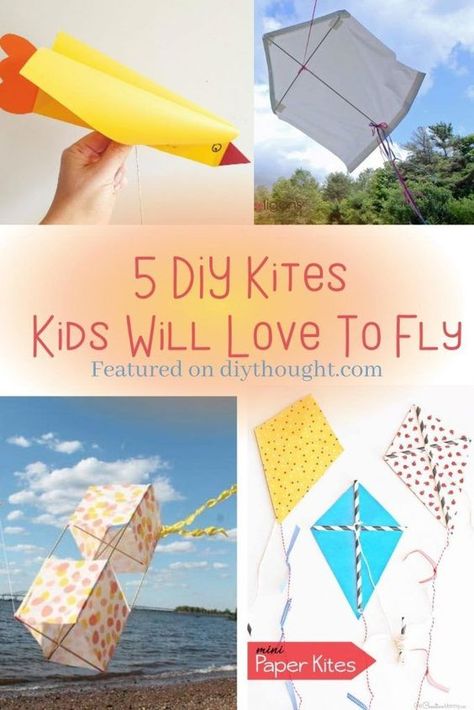 5 DIY Kites Kids Will Love To Fly. Learn how to make 5 fun kites. Make A Kite That Flies, Diy Kites For Kids That Fly Easy, Making Kites Preschool, Diy Kites Kids, Diy Kite That Flies, Diy Kites That Fly, Kite Crafts, Diy Kites, Homemade Kites