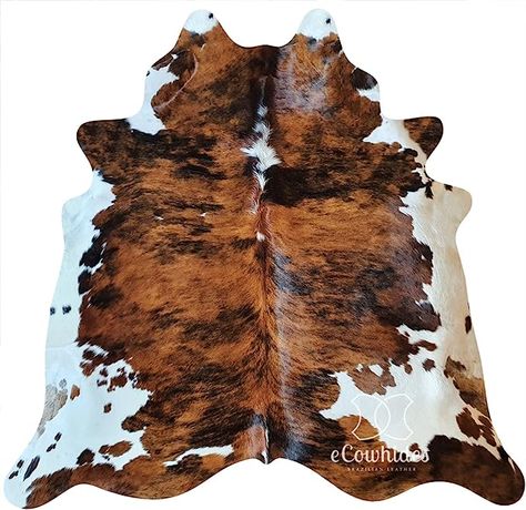 Amazon.com: ecowhides | Genuine Cowhide Rug, Cowskin, Brindle White Belly, Western Home Decor, Premium Quality, Living Room Accessories, (X-Large) 7 x 6 ft : Home & Kitchen Brindle Cowhide, Faux Cowhide, Area Rug Decor, Western Home, Living Room Accessories, Western Homes, Cowhide Rug, Leather Hide, Western Home Decor