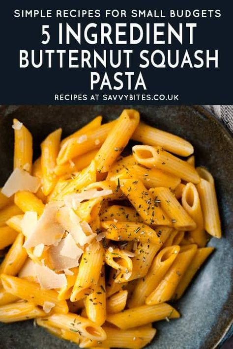 This creamy and silky butternut squash pasta is a healthy and easy dinner to make any night of the week. Made with garlic, squash, and parmesan it's sure to be a new family classic. All the ingredients are available at Aldi meaning you'll save time and money with this delicious recipe. #pasta #dinnerrecipes #butternutsquash #meatless #autumnrecipes Garlic Squash, Aldi Dinners, Savvy Bites, Easy Dinner To Make, Creamy Butternut Squash Pasta, Butternut Squash Recipes Pasta, Squash Pasta Recipe, Butternut Squash Pasta Sauce, Creamy Pasta Bake