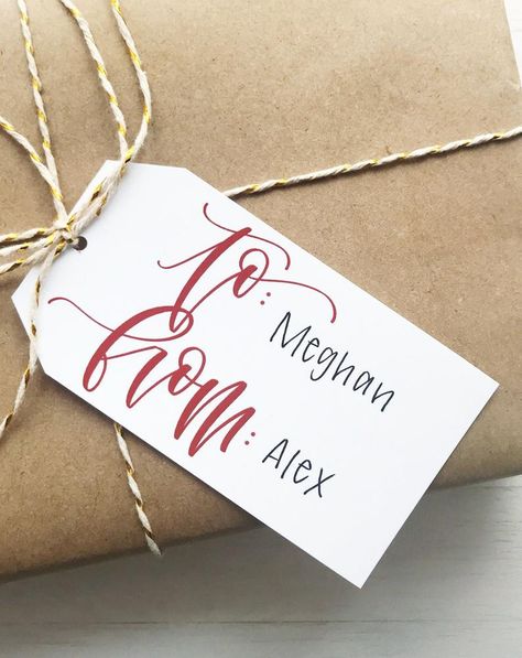 Printable To/From Gift Tags with Handwritten Modern | Etsy To From Gift Tags, Calligraphy Christmas, Christmas Name Tags, Secret Santa Gift Exchange, Gift Tags Christmas, Christmas Calligraphy, Holiday Favors, Printable Gift Tags, Birthday Gift Tags