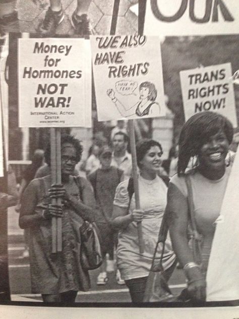 anarcho-queer: nube-brillante: tiergartenbebe: Holy shit where does this come from? [Black and white picture of Black Transwomen protest... Stonewall Riots, Sowing Seeds, Lgbt History, Trans Rights, Protest Signs, Intersectional Feminism, Asian American, Social Change, White Picture