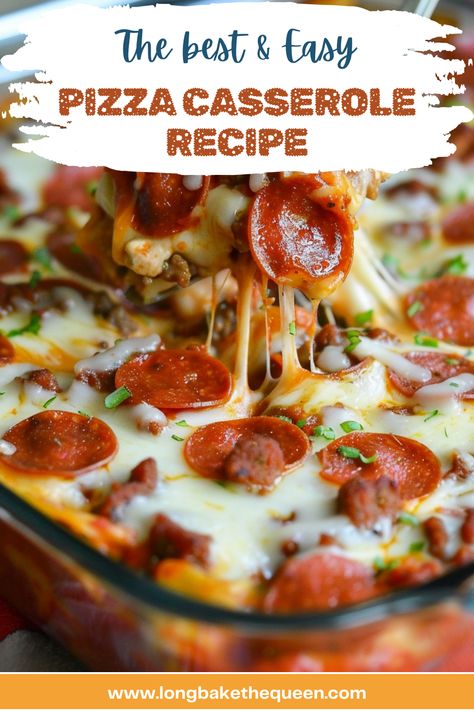 Craving the flavors of pizza in a cozy casserole? Try our mouthwatering Pizza Casserole Recipe! Loaded with cheesy goodness, savory meats, and a hint of Italian seasoning, it's a crowd-pleaser. Whip up this family favorite and watch it disappear in no time! Pin it now and satisfy your pizza cravings tonight! Pizza Casserole Recipe, Pizza Ideas, Hearty Casseroles, Pizza Casserole, Beef Casserole Recipes, Pasta Dinner Recipes, Easy Pizza, Beef Casserole, Easy Casserole Recipes