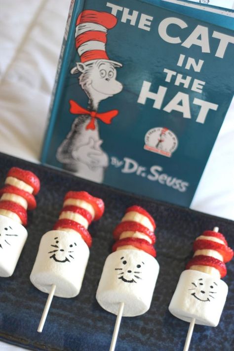 Cat In The Hat Snacks, Celebrate Dr Seuss Birthday, Dr Seuss Snacks, Happy Birthday Dr Seuss, Dr Seuss Party Ideas, Cat In The Hat Party, Happy Birthday Dr, Dr. Seuss, Dr Seuss Week