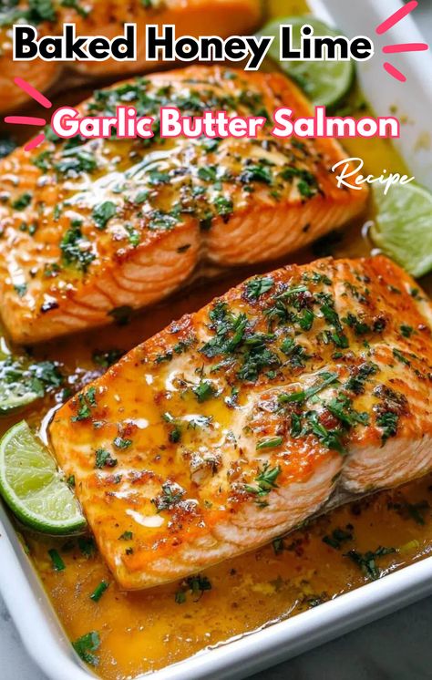 Anti Inflammation Salmon, Garlic Butter Salmon, Lime Salmon, Butter Salmon, Garlic Butter Sauce, Spicy Honey, Fish Recipes Healthy, Lime Sauce, Anti Inflammation