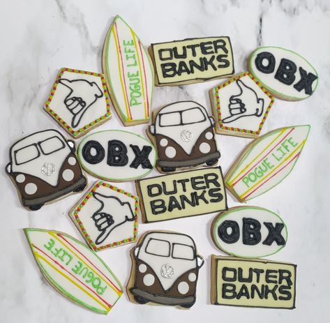 Outer Banks Themed Party, Outer Banks Cookies, Bank Cake Ideas, Outer Banks Themed Birthday Party, Outer Banks Birthday, Outer Banks Birthday Party, Beach Birthday Cake, 14th Birthday Cakes, 17th Birthday Ideas