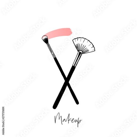 Makeup Illustration Logo, Makeup Logo Design Ideas, Makeup Artist Logo Ideas, Make Up Artist Logo, Makeup Artist Logo Design, Logo Makeup Artist, Makeup Logo Design, Makeup Illustration, Makeup Artist Logo