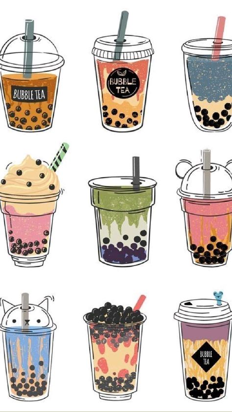 Boba Tea Cute Wallpaper, Paper Duck Drink, Milk Tea Drawing Cute, Food And Drink Drawing, Boba Tea Drawing Cute, Cute Drink Stickers, Cute Milktea Logo, Cute Drinks Drawing, Logo Boba Drink