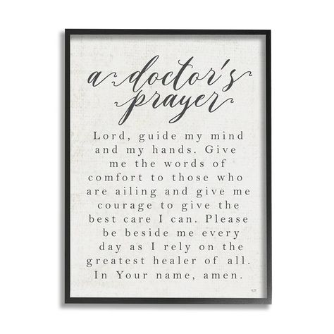 Stupell Industries A Doctor's Prayer Faith Based Office Motivation Framed Wall Art | Michaels Office Motivation, Nurses Prayer, Designs Graphic, Art Brown, Words Of Comfort, Stupell Industries, Textured Wall Art, Office Inspiration, Epic Art