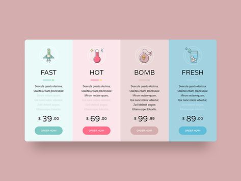 Funny Pricing Tables Table Ui Design, Table Ui, Data Organization, Web Design Pricing, Job Cv, Price List Design, Web Design Websites, 잡지 레이아웃, Online Web Design