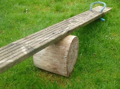 Basic Seesaw Made From Wood Playhouse Playground, Carnival Props, Wood Playground, Goat Playground, Nature Playground, Playground Landscaping, See Saw, Teeter Totter, Diy Playground