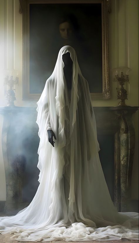 Ghost Bride, Creepy Ghost, Fun Office, Spooky Party, Ghost Photos, Halloween This Year, Beautiful Dark Art, Scary Art, Creative Halloween Costumes