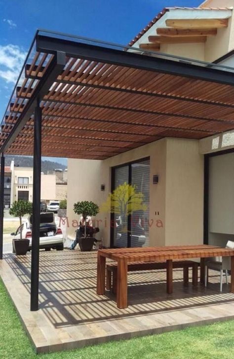 Terrasse Med Tak, Carport Modern, Design Per Patio, Carport Designs, Modern Pergola, Wood Pergola, Aluminum Pergola, Wooden Pergola, Interior Kitchen