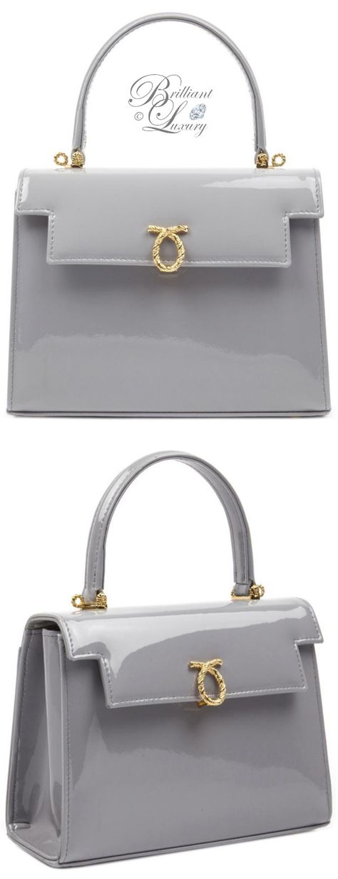 Brilliant Luxury ♦ Launer Judi light grey patent leather handbag Launer London, Luxury Leather Bag, Gray Handbags, London Bags, Patent Leather Handbags, Heart Bag, Top Handle Handbags, Matching Jewelry, Leather Bags Handmade