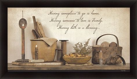 A Blessing by Susie Boyer Primitive Country StillLife Wall Art Print Framed Picture Artwork *** For more information, visit image link.(It is Amazon affiliate link) #ArtWorkForHomeWallsIdeas Billy Jacobs Art, Above The Couch, Billy Jacobs, Vintage Crock, Love Frames, Artwork For Home, Penny Lane, Antique Frames, Country Primitive