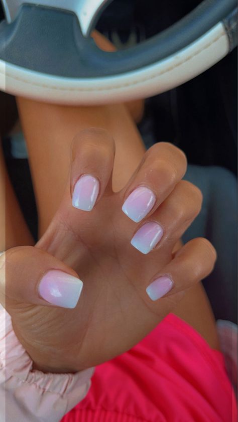 white pink ombré acrylic nails idea nail inspo preppy nails Coffin Acrylic Ombre Nails, Pink Snd White Ombre Nails Short, White And Pink Ombre Nails Short, Dip Nails Pink And White, Cute Short Acrylic Nails Square Pink And White, Simple White Tip Acrylic Nails, Powder Dipped Ombre Nails, Dip With A Tip Nails, Ombre Nails White Tip