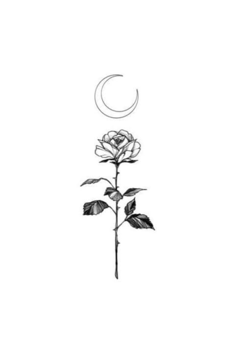 Tatoo Rose, Dahlia Tattoo, Luna Tattoo, Rose Tattoos For Men, Small Rose Tattoo, Minimal Tattoo Design, Crescent Moon Tattoo, Flame Tattoos, Gemini Tattoo