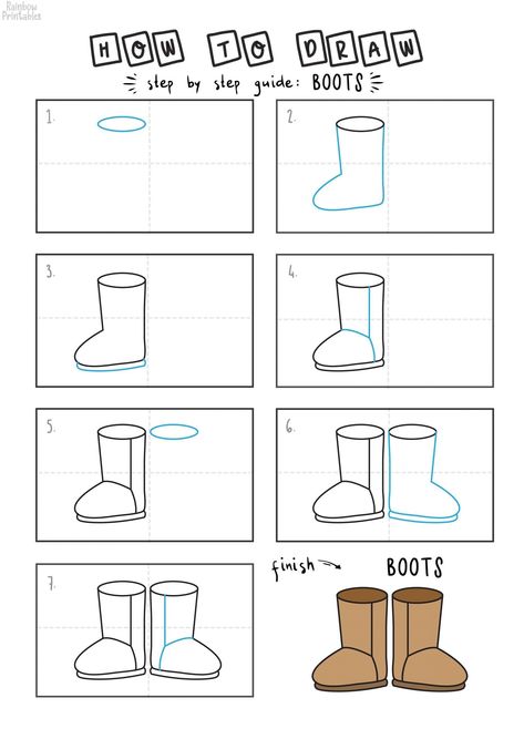 How To Draw Ugg Boots, Different Shoes Drawing, How To Draw Boots Step By Step, How To Draw A Shoe, Boots Design Drawing, How To Draw Boots Front View, Boots Drawing Easy, How To Draw Boots, Cut Drawings