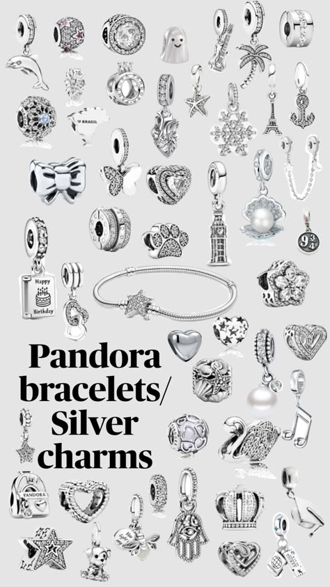 #pandora Pandora Charms Pink, Pandora Bracelet Charms Ideas, Pandora Bracelet Designs, Pandora Bracelet Silver, Pandora Jewelry Charms, Charms Pandora, Bracelet Pandora, Wrist Jewelry, Jewelry Accessories Ideas