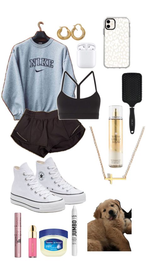 #shuffles #preppyoutfit #comfyoutfit #preppy Basketball Preppy, Outfit Ideas Warm Weather, Comfy Casual Summer Outfits, Outfit Ideas Layout, Street Style Summer Outfits, Simple Summer Outfits, Country Girls Outfits, Outfit Layout, Casual Preppy Outfits