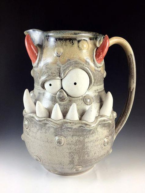 from claymonster would be really cute if the mouth gaped a little to hold a cookie and the cup mouth was wider to be able to dip the cookie Monster Cup, Ceramic Monsters, High School Ceramics, Clay Monsters, Face Jugs, Clay Mugs, Ceramics Projects, Art Clay, Intellectual Property