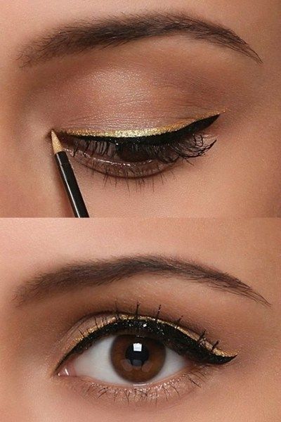 Eyeliner Trends, Tutorial Eyeliner, Gold Eyeliner, Eyeliner Tips, Beauty Mistakes, Smink Inspiration, Beauty Make-up, Colored Eyeliner, Black Makeup