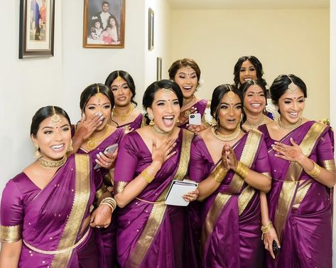 Tamil Bridesmaid, South Indian Bridesmaids, Bride Reveal, Bridesmaids Saree, Pastel Bridesmaids, Cultural Wedding, Bridesmaid Photoshoot, Bridesmaid Saree, Tamil Wedding