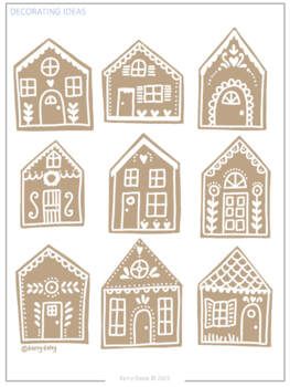 Christmas Art Lesson Plan - Gingerbread House by Kerry Daley | TpT Disney Gingerbread House Template, Pre Made Gingerbread Houses, Sizzix Gingerbread House Die, Folk Art Gingerbread House, Gingerbread Greenhouse Templates, Greenhouse Gingerbread House Template, Christmas Class Art, Chidlren Christmas Art, Gingerbread House Digital Art