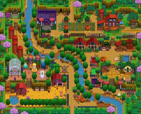 Stardew Valley Farm Layout Mine, Stardew Mountain Farm, Sdv Hilltop Farm Layout, Stardew Valley Hilltop Farm Layout Ideas, Stardew Valley Mountain Farm, Stardew Valley Hill Top Farm Layout, Mountain Farm Stardew Valley, Stardew Mountain Farm Layout, Sdv Hilltop Farm