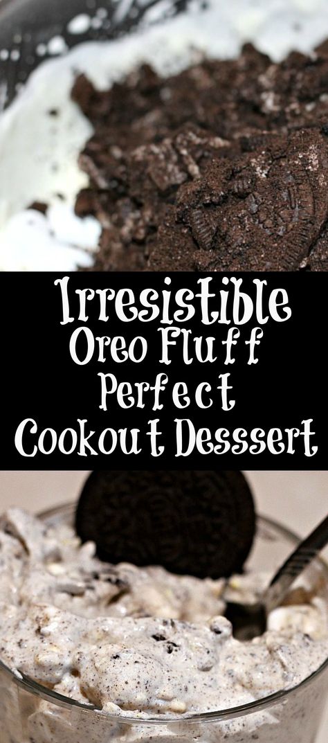 Oreo Fluff Recipe, Cookout Dessert, Cookie Recipes Brownie, Cookout Desserts, Desserts Dips, Desserts Oreo, Oreo Fluff, Try Everything, Fluff Recipe