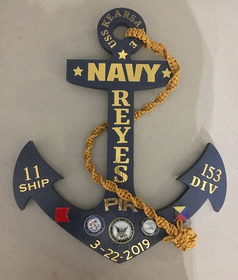 Navy Anchors For Graduation Diy, Us Navy Anchor Door Hanger, Pir Anchor Door Hanger, Navy Graduation Anchor, Navy Anchor Door Hanger, Navy Pir Anchors, Navy Bootcamp Graduation Anchors, Navy Anchors For Graduation, Send Off Party Ideas