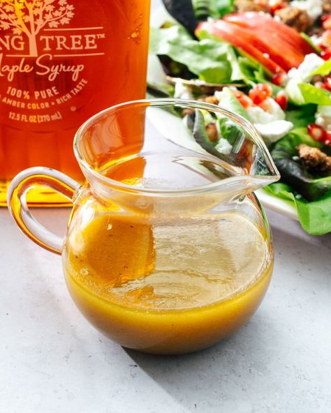 Maple Vinaigrette Maple Vinaigrette Dressing, Cranberry Apple Cider, Homemade Pancake Syrup, Vinaigrette Recipes Easy, Apple Cider Vinaigrette, Maple Vinaigrette, Best Fish Recipes, Cider Vinaigrette, Winter Salad Recipes