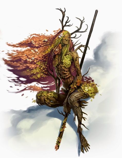 Treefolk Dnd, Fey Creatures, Fae Creatures, Plant Monster, Nature Spirits, Forest Spirit, Forest Creatures, Fantasy Races, Concept Artist