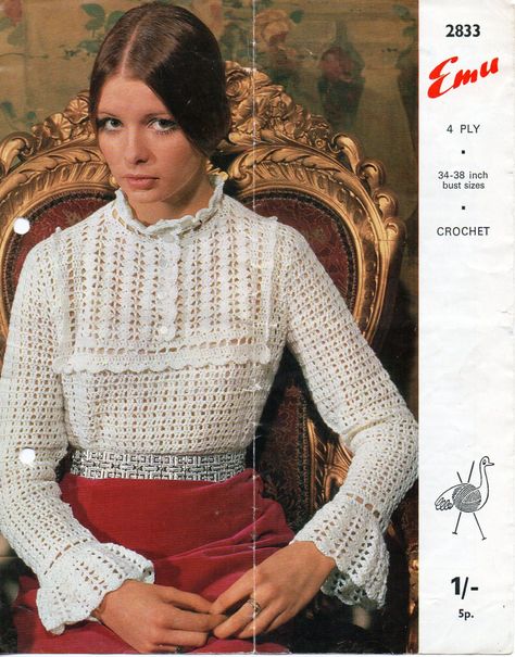 CR082 Womens CROCHET PATTERN ladies Crochet Blouse Womens Crochet Blouse Retro Crochet Sweater Lacy Crochet 34-38 inch 4 Ply PDF Instant Download PLEASE NOTE: ALL PATTERNS ARE VINTAGE & IN ENGLISH ONLY Please refer to the pictures above for information from pattern on sizes, materials used, needle size etc. Click on the white arrow half way up the picture on the right side. Where a discontinued yarn is used, I check the needle size for a modern equivalent and include in the description. This is Lacy Crochet Top, Crochet Conversion Chart, Cotton Crochet Patterns, Crochet Tube Top, Lacy Crochet, Blouse Crochet, Vintage Crochet Patterns, Womens Crochet Patterns, Crop Top Designs