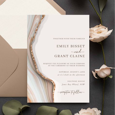 Stone Marble Texture, Marble Invitation, Popular Wedding Invitations, Simple Wedding Invitation, Agate Wedding, Invitation Fonts, Classic Invitation, Invitation Elegant, Classic Wedding Invitations