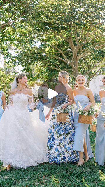 Henri Noël Fine Jewelry on Instagram: "Who needs a bouquet when you have baskets🌸💙  #bridal #bridesmaiddress #bridesmaidbouquet #bride #bridetobe #bridesmaids #wedding #weddingplanning" Bridesmaid Basket Bouquet, Bridesmaids Baskets, Bridesmaid Baskets, Straw Basket, Blue Bridesmaids, Bridesmaid Bouquet, Wedding Flowers, Dream Wedding, Wedding Planning