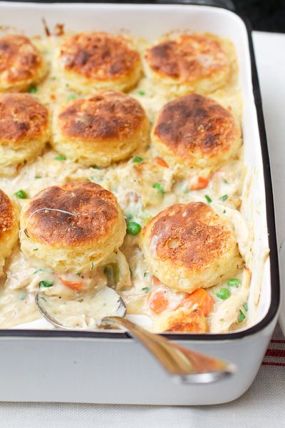 Chicken and Biscuits Pot Pie Biscuits Pot Pie, Biscuit Pot Pie, Chicken And Biscuits, Think Food, It Goes On, Chicken Pot, Chicken Pot Pie, Pot Pie, Casserole Dish