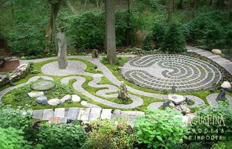 Labyrinth garden has a spiritual element, theme of nature and a unique philosophy in every part. The pattern of circles and spiral-shaped labyrinth tells about the circle of life. In addition there are meditation spot that has a special cardinal points harmony / on TTL Design Labyrinth Ideas, Garden Labyrinth, Labyrinth Garden, Garden Improvement, Spiritual Garden, Labyrinth Design, Prayer Garden, Maze Design, Healing Garden