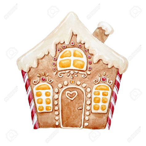 Christmas Cave, Watercolor Gingerbread, Gingerbread House Candy, Gingerbread Village, Clay Art Projects, Christmas Chocolate, Christmas Drawing, Christmas Mood, Christmas Illustration