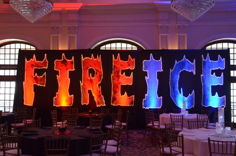 Backdrops - Ideal Party Decorators Fire And Ice Party Theme, Ice Party Theme, Fire And Ice Party, Senior Breakfast, Ice Theme, School Dance Ideas, Ice Party, Dance Theme, Middle School Dance