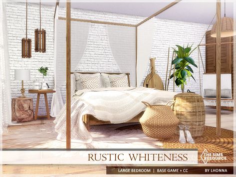 Sims 4 Boho House Cc, Sims 4 Farmhouse Cc, Sims 4 Boho Cc, Sims Bedroom, Sims 4 Rooms, Sims4 Furniture, Camper Furniture, Sims 4 Cc Furniture Living Rooms, Rattan Bedroom