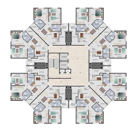 Residential Building Plan, Residential Architecture Apartment, Building Design Plan, Hotel Floor Plan, Residential Building Design, Plans Architecture, Hotel Plan, House Floor Design, Apartment Floor Plans