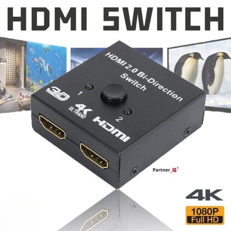 Features:
- Bi-directional Splitter: HDMI switcher has two modes. 2 in 1 out means two devices are connected to one screen. 1 in 2 out means that one device is connected to two screens (Two screens CANNOT be displayed on At the same time)
- 4k resolution: HDMI switcher supports 4K x 2K @30Hz, as well as 3D, only 1080P resolution with high definition video, providing extraordinary images and enriching audio for your videos
- Plug and Play: Press the HDMI Switch button to Switch quickly to other d 3d Visual, Dolby Digital, Hdmi Cables, Product Introduction, Deep Colors, Power Adapter, Only 1, Audio Video, Blu Ray