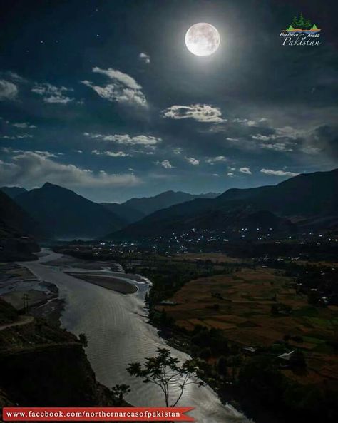 Chitral Valley at fullmoon night Chitral Valley, Hindu Kush, Full Moon Night, Khyber Pakhtunkhwa, Beautiful Villages, Heaven On Earth, Love Photography, Beautiful Destinations, The Valley