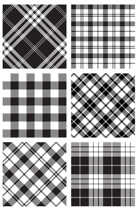 Black and white vector patterns texture. Tartan plaid wallpaper patterns. Scottish tartan plaid kilts. Fabric patterns texture design. Textile pattern classic fabrics. Seamless pattern texture. Seamless vector patterns. Stock vector illustrations. Tartan Plaid Wallpaper, Textile Pattern Design Fashion, Clothing Fabric Patterns, 2019 Wallpaper, Black And White Vector, Foto Transfer, Plaid Wallpaper, Design Mandala, Textile Pattern Design