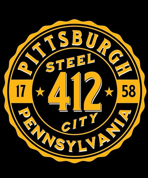 "Pittsburgh Pennsylvania Steel City 412 Home" by rbaaronmattie | Redbubble Steelers Country, Pittsburgh Steelers Logo, Pittsburgh Sports, Steel City, Sports Logos, Cricut Craft, Pittsburgh Pennsylvania, Cricut Craft Room, Big Little