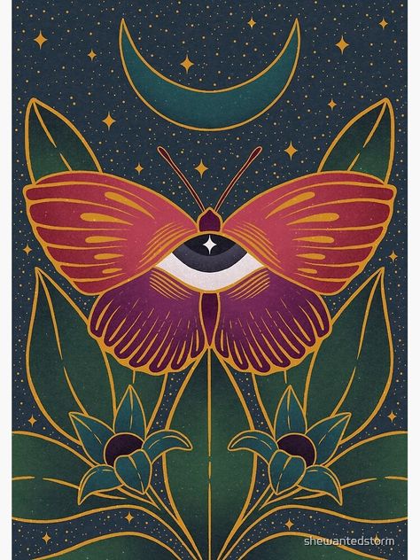 "Eye of the Butterfly" Poster for Sale by shewantedstorm Butterfly Eyes, Arte Folk, Butterfly Poster, Pottery Painting Designs, Butterfly Illustration, Cute Canvas Paintings, Art Deco Posters, Cute Canvas, Paint Marker