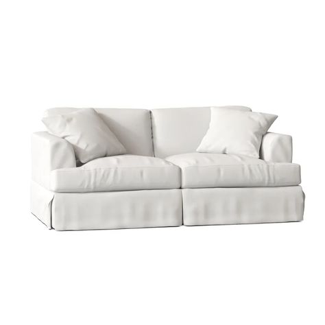 Wayfair Custom Upholstery™ Warner 68" Recessed Arm Slipcovered Loveseat with Reversible Cushions & Reviews | Wayfair Sofa Size, Living Room Furniture Sofas, Loveseat Sofa, Farmhouse Living, Toss Pillows, Slipcovered Sofa, Custom Upholstery, Birch Lane, Room Sofa