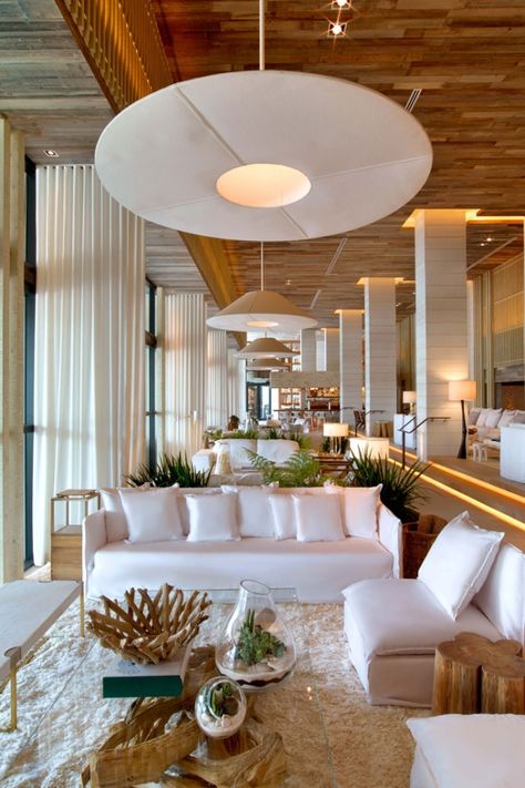 Miami Hotels South Beach, Architecture Restaurant, Miami Interiors, Miami Interior Design, Hotel Lobby Design, South Beach Hotels, 1 Hotel, Most Luxurious Hotels, Lobby Interior