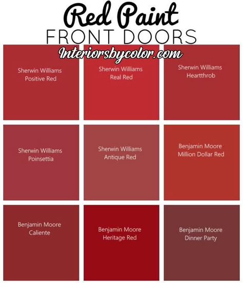 Best Red Door Paint Color, Sherwin Williams Red Paint Colors Front Doors, Red Door Colors Sherwin Williams, Best Red Paint For Front Door, White House Black Trim Red Door, Red Paint For Front Door, Front Door Red Colors, Best Red For Front Door, Best Red Front Door Paint Color